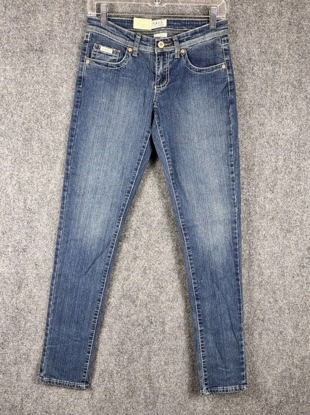 SAZA Jeans Womens 5 Skinny Jeans Crown Embroidered Pockets NWT Y2K SJ-L853P